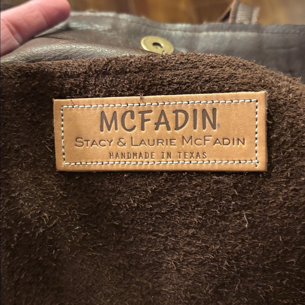 McFadin Made in Texas Cowhide Leather Purse/ Tote Bag. Stacie & Laurie McFadin. - Picture 8 of 12